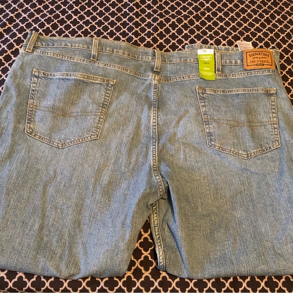 Levi Strauss Straight Jeans Adult Mens Sz 50 X 30 Blue Denim Signature Gold Flex - Picture 2 of 7